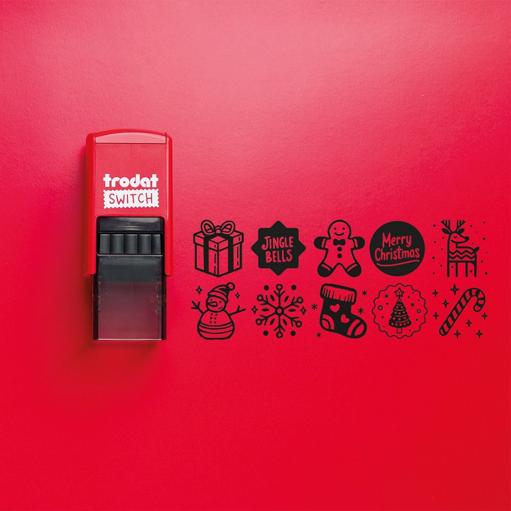Trodat Switch - 6 sellos en 1 | Navidad • Repostería • Amor