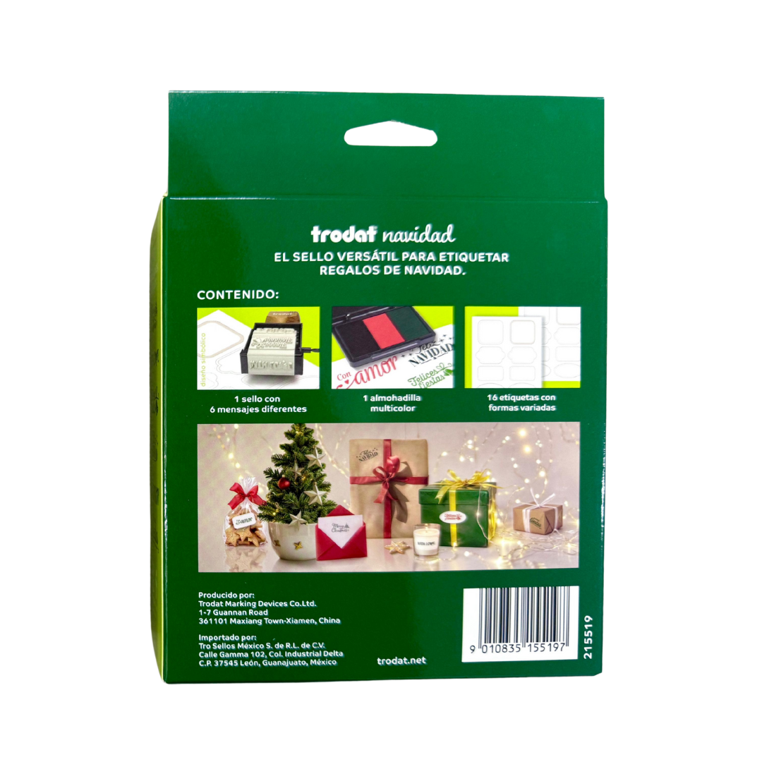 Trodat Creation – Sello con 6 Frases | Navidad • Hecho en casa • Cumpleaños