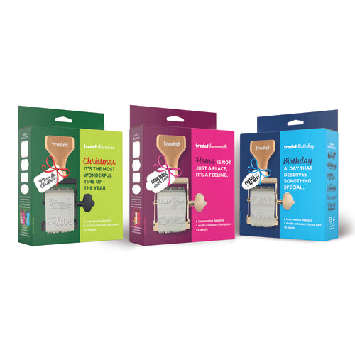 Trodat Creation – Sello con 6 Frases | Navidad • Hecho en casa • Cumpleaños