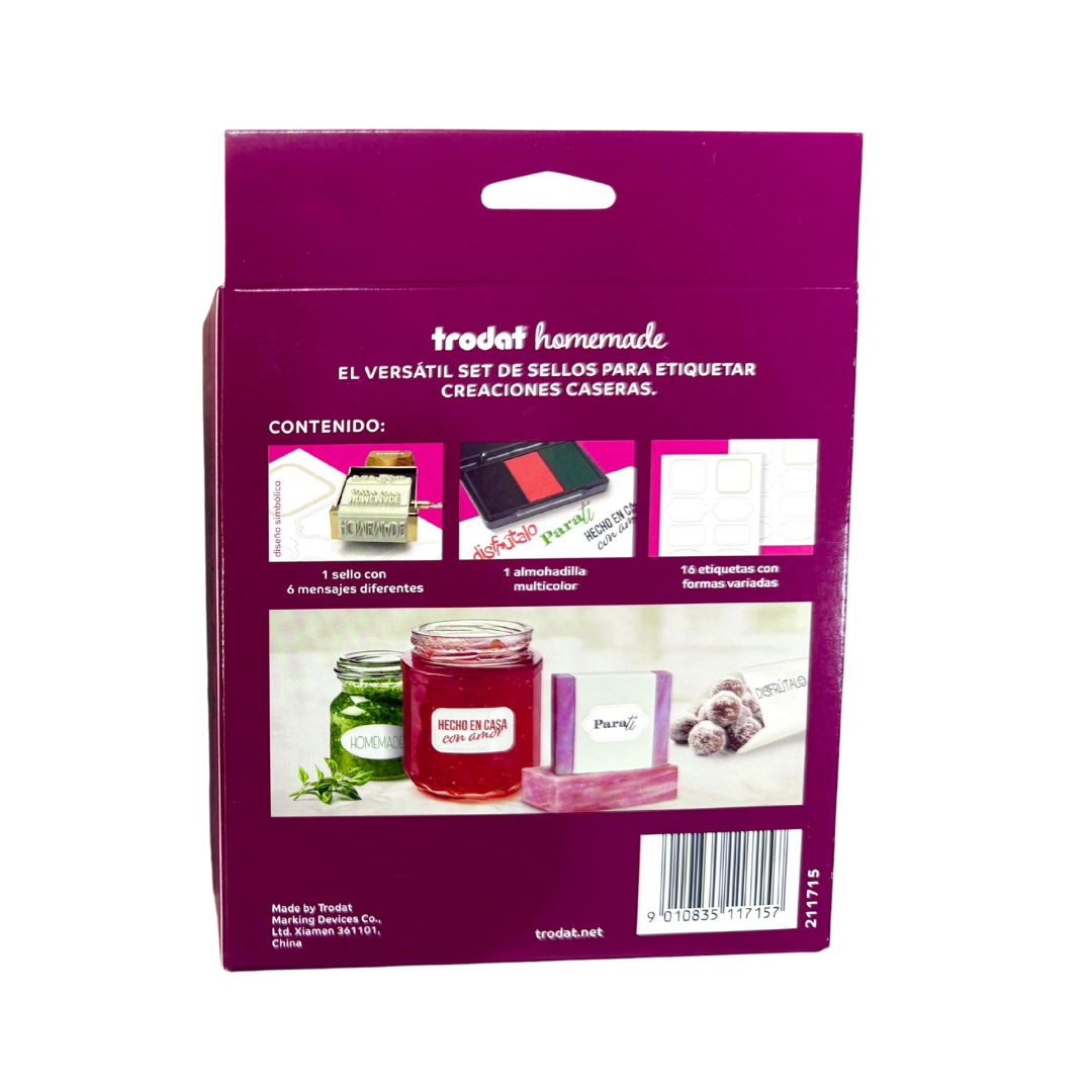 Trodat Creation – Sello con 6 Frases | Navidad • Hecho en casa • Cumpleaños