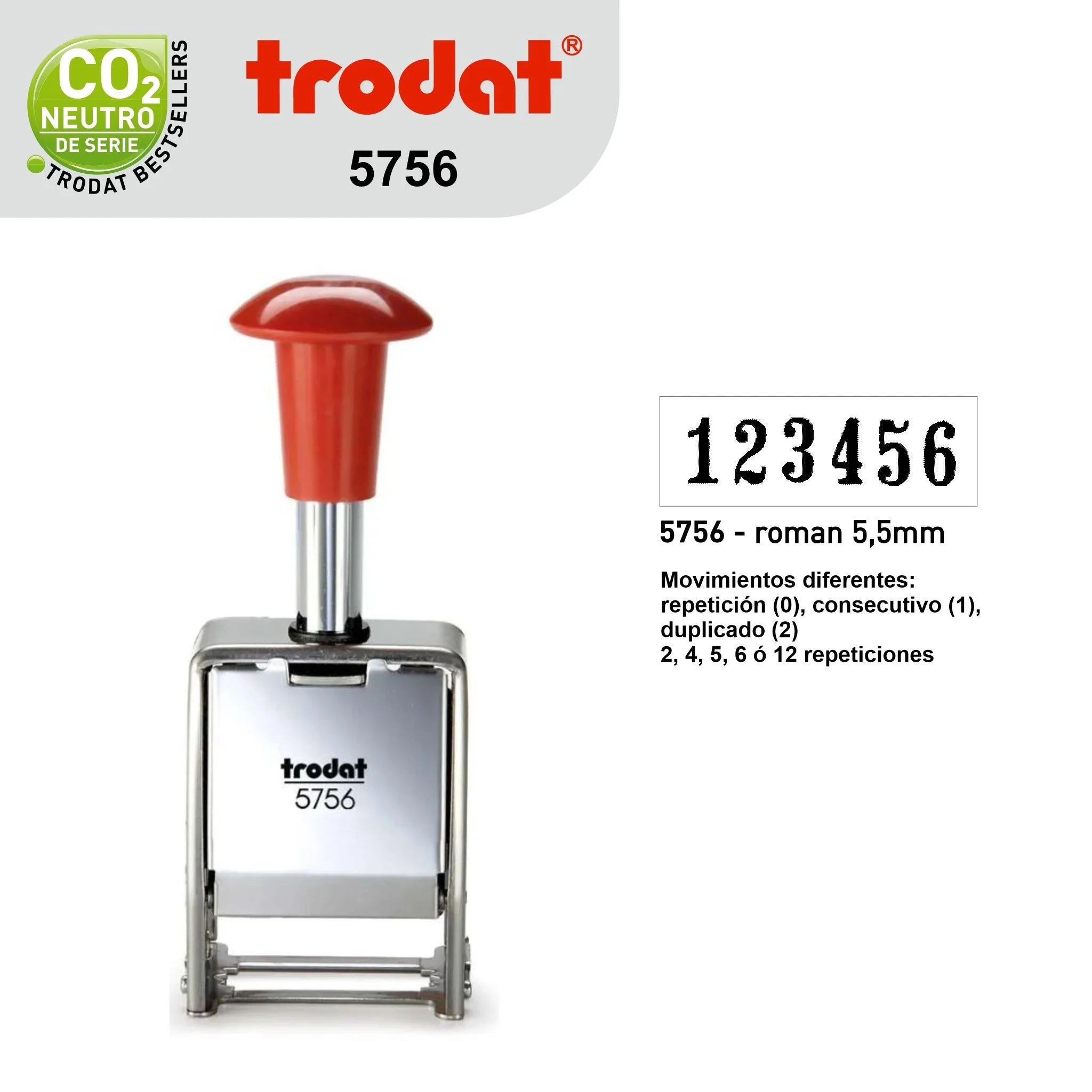 Numerador automático Trodat 5756 - 6 dígitos