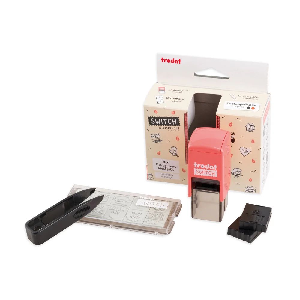 Trodat Switch - 6 sellos en 1 | Navidad • Repostería • Amor