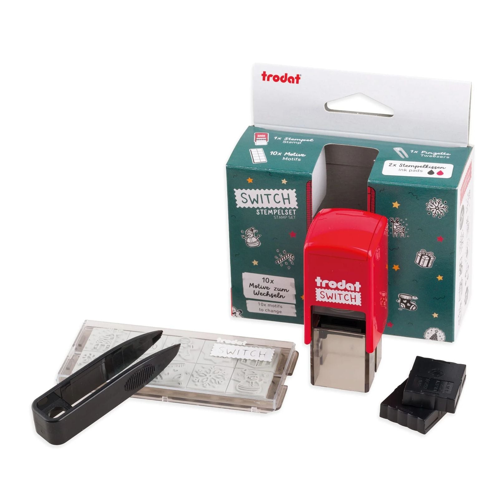 Trodat Switch - 6 sellos en 1 | Navidad • Repostería • Amor
