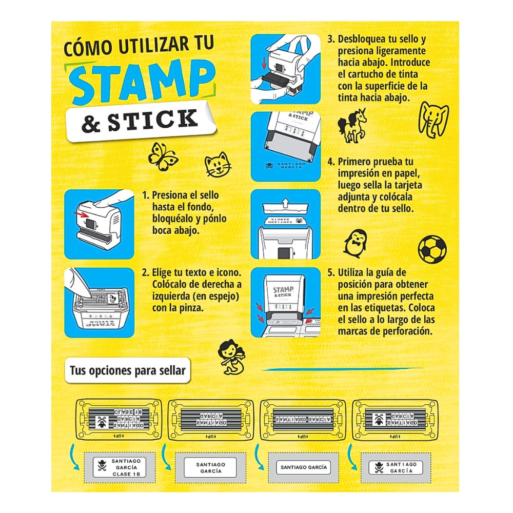 Sello para tela Stamp & Stick | Sello textil