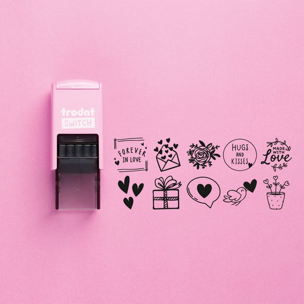 Trodat Switch - 6 sellos en 1 | Navidad • Repostería • Amor